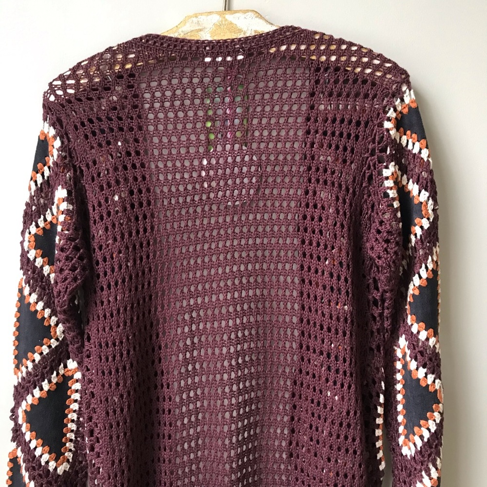 Umgee Long Crochet Cardigan Size M - Picture 8 of 14